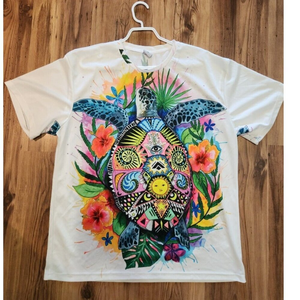 Zootop Bear 6XL Turtle 3D T-Shirt Short Sleeve White